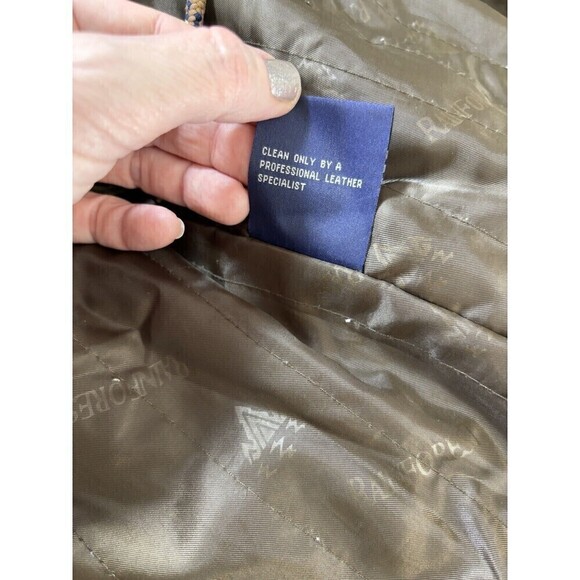 Rainforest Suede Coat Jacket Brown Large Zipper Snap Closure Drawstring Waist - Picture 13 of 16